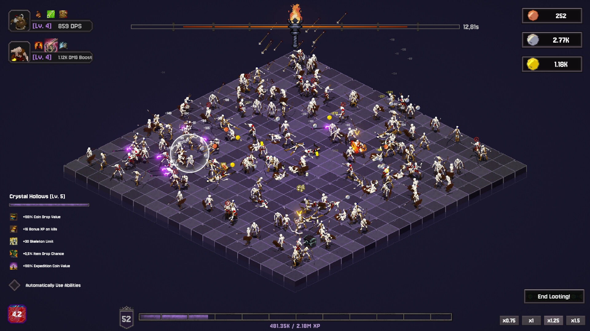 Gameplay de Bones and Coins