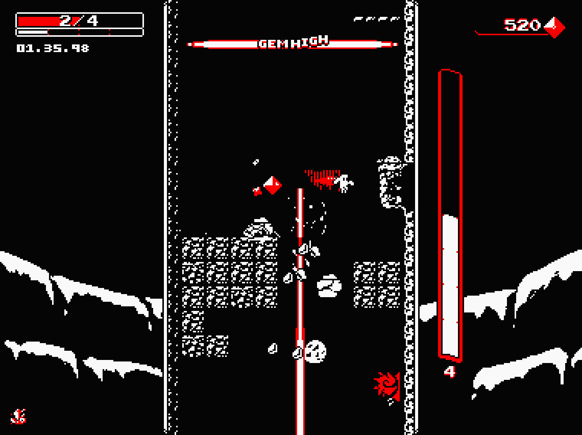 Gameplay of Downwell
