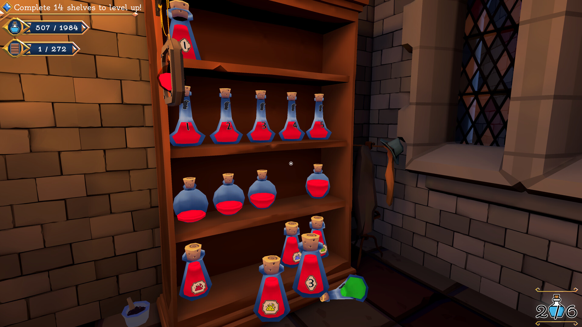 Gameplay de Shelve the Potions!